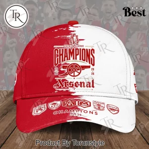 Arsenal FC Premier League Champions 25/26 Commemorative Red and White Classic Cap Arsenal FC Premier League Champions 25/26 Commemorative Red and White Classic Cap