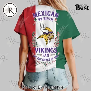 Minnesota Vikings Mexican Heritage Flag Mexican By Birth Gameday Women's T-Shirt