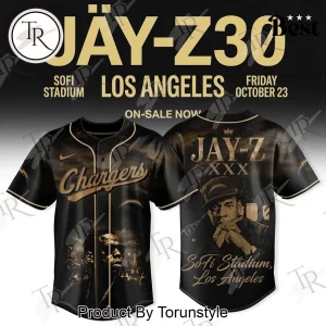 Jay-Z 30 Concert Sofi Stadium Los Angeles Chargers Commemorative Baseball Jersey