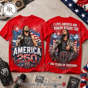 WWE Roman Reigns America 250 Years Of Freedom Patriotic Graphic T-Shirt WWE Roman Reigns America 250 Years Of Freedom Patriotic Graphic T-Shirt