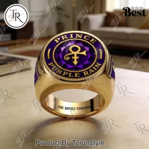 Prince Purple Rain 3D Engraved Symbol Ring