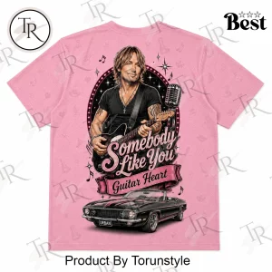Keith Urban Somebody Like You Guitar Heart Pink Graphic Country Music T-Shirt