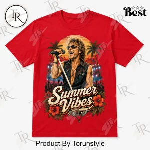 Bon Jovi Summer Vibes Retro Rock Band Vintage Graphic T-Shirt
