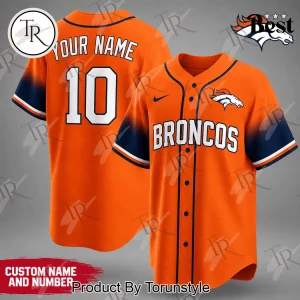 Denver Broncos Custom Name & Number Personalized Baseball Jersey