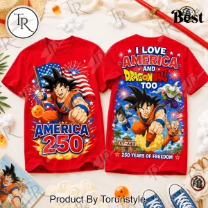 Dragon Ball Z America 250 Years Freedom Patriotic T-Shirt