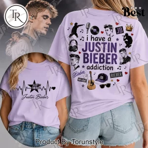 Justin Bieber Heartbeat Belieber Fan Double Sided Graphic T-Shirt