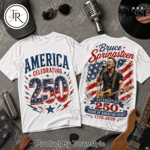 Bruce Springsteen America 250 Years of American Spirit 1776-2026 Patriotic Graphic T-Shirt
