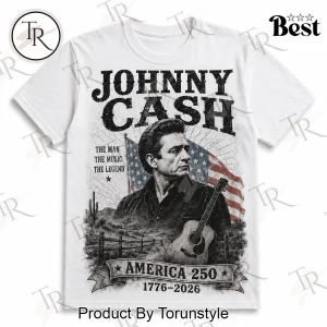 Johnny Cash America 250 Years of Grit Grace and American Soul Vintage Patriotic T-Shirt