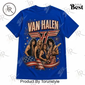 Van Halen Red White and Blue Patriotic Vintage Classic Rock Graphic T-Shirt