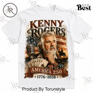 Kenny Rogers America 250 Years Commemorative Vintage Patriotic Country Music Graphic T-Shirt