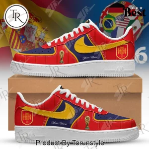 Spain World Cup 2026 Personalized Football Fan Custom Air Force 1 Sneakers