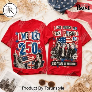 Sex Pistols America 250 Commemorative Patriotic Graphic T-Shirt