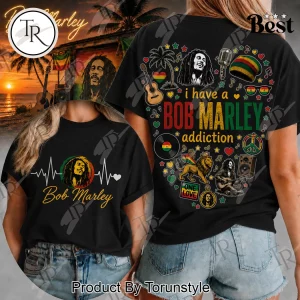 Bob Marley Heartbeat Reggae Music Fan Graphic T-Shirt