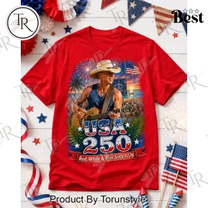 Kenny Chesney USA 250 Years Of Freedom Patriotic Country Music Graphic T-Shirt