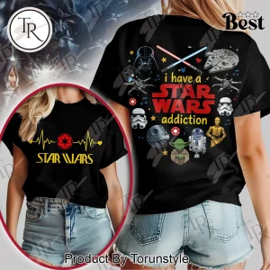 Star Wars Addiction Heartbeat Funny Sci-Fi Fan Graphic T-Shirt