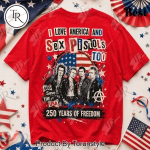 Sex Pistols America 250 Commemorative Patriotic Graphic T-Shirt