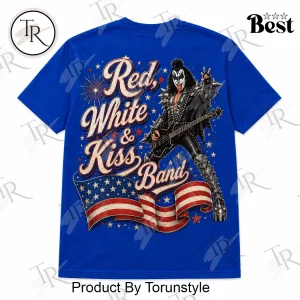KISS Band Patriotic American Flag Vintage Rock Graphic T-Shirt