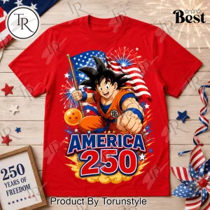Dragon Ball Z America 250 Years Freedom Patriotic T-Shirt