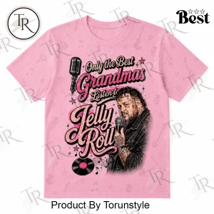 Jelly Roll Only The Best Grandmas Listen To Retro Pink Country Music Graphic T-Shirt