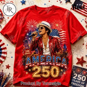 Bruno Mars America 250 Years of Freedom Patriotic Commemorative T-Shirt