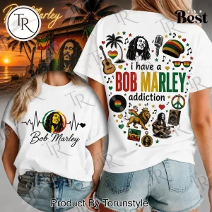 Bob Marley Heartbeat Reggae Music Fan Graphic T-Shirt Bob Marley Heartbeat Reggae Music Fan Graphic T-Shirt