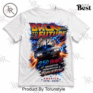 Back to the Future America 250 Years 1776-2026 DeLorean Graphic T-Shirt