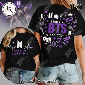BTS Army K-Pop Fan Heartbeat Purple Borahae Graphic T-Shirt