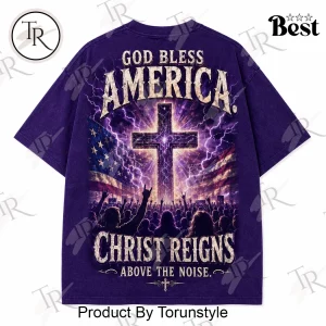 Alice Cooper God Bless America Christ Reigns Vintage Purple Graphic T-Shirt