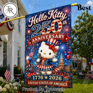Hello Kitty USA 250th Anniversary Patriotic Commemorative Garden Flag