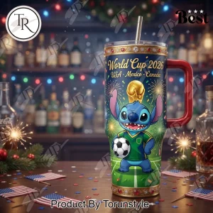 Disney Stitch World Cup 2026 Soccer Fan Insulated 40oz Tumbler