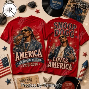 Snoop Dogg America 250 Years of Freedom Patriotic 1776-2026 Graphic T-Shirt