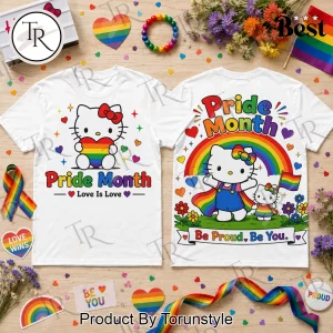 Hello Kitty Pride Month Rainbow Love Is Love Graphic T-Shirt