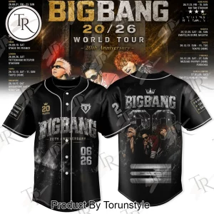 BIGBANG 20th Anniversary World Tour Commemorative Black Baseball Jersey