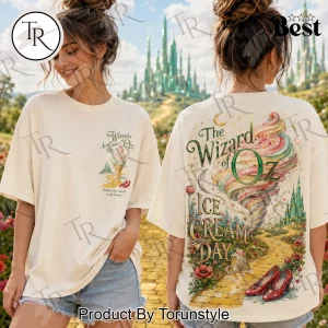 Retro The Wizard of Oz Ice Cream Day Graphic Oversized T-Shirt