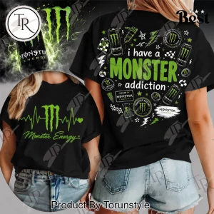 Monster Energy Heartbeat EKG Lover Premium Graphic T-Shirt