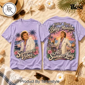Barry Manilow Talkin Bout Barry All Summer Long Retro Purple Graphic T-Shirt Barry Manilow Talkin Bout Barry All Summer Long Retro Purple Graphic T-Shirt