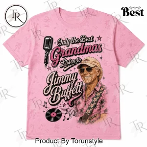 Only The Best Grandmas Listen To Jimmy Buffett Retro Pink Margaritaville Graphic T-Shirt