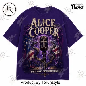 Alice Cooper God Bless America Christ Reigns Vintage Purple Graphic T-Shirt