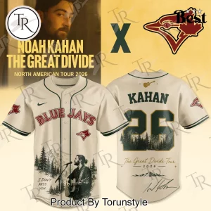 Noah Kahan The Great Divide Tour 2026 Blue Jays MLB Edition Baseball Jersey