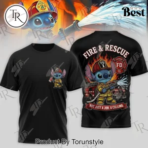 Stitch Firefighter Fire & Rescue Graphic T-Shirt