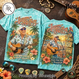 Jimmy Buffett Tribute Premium All Over Print Tropical Hawaiian Style T-Shirt