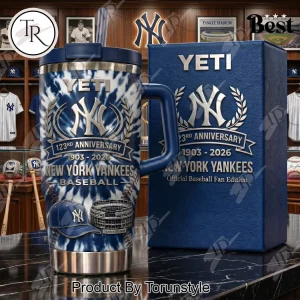 New York Yankees 123rd Anniversary 1903-2026 Tie-Dye Baseball Fan Tumbler