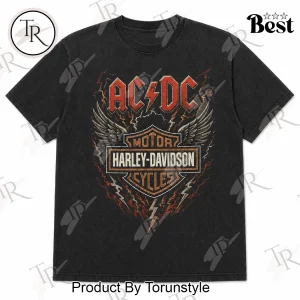 AC/DC Vintage Rock Band Retro Biker Graphic T-Shirt