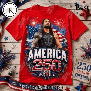 WWE Roman Reigns America 250 Years Of Freedom Patriotic Graphic T-Shirt