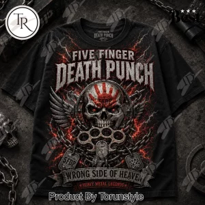 Five Finger Death Punch 3D Skull Live Performance Heavy Metal T-Shirt