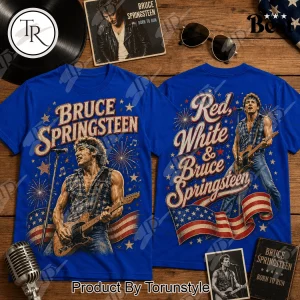 Bruce Springsteen Red White and Bruce Patriotic Vintage Rock T-Shirt