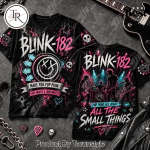 Blink-182 All The Small Things Pop Punk Retro Smiley Face Graphic T-Shirt