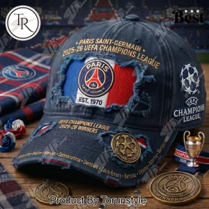 PSG 2025-26 UEFA Champions League Winners Vintage Baseball Cap