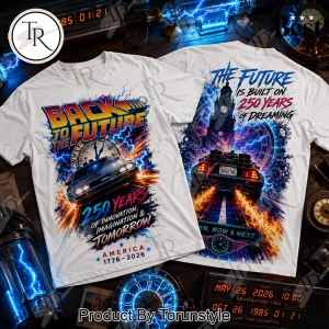 Back to the Future America 250 Years 1776-2026 DeLorean Graphic T-Shirt Back to the Future America 250 Years 1776-2026 DeLorean Graphic T-Shirt