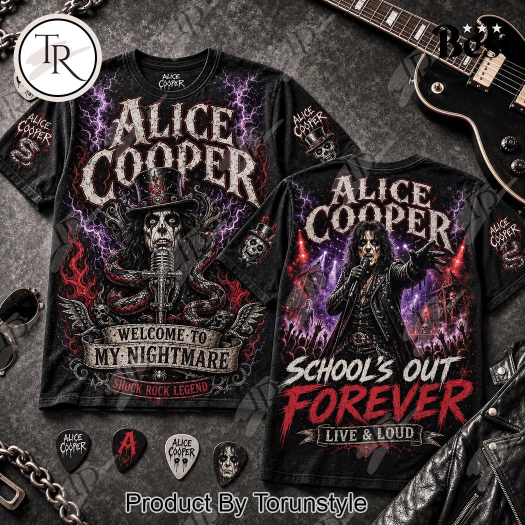 Alice Cooper Welcome To My Nightmare Premium Graphic T-Shirt Alice Cooper Welcome To My Nightmare Premium Graphic T-Shirt
